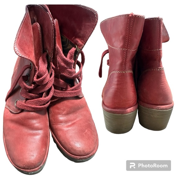 FLY LONDON leather wedge boots made in Portugal Excellent condition size 37 - Picture 5 of 15